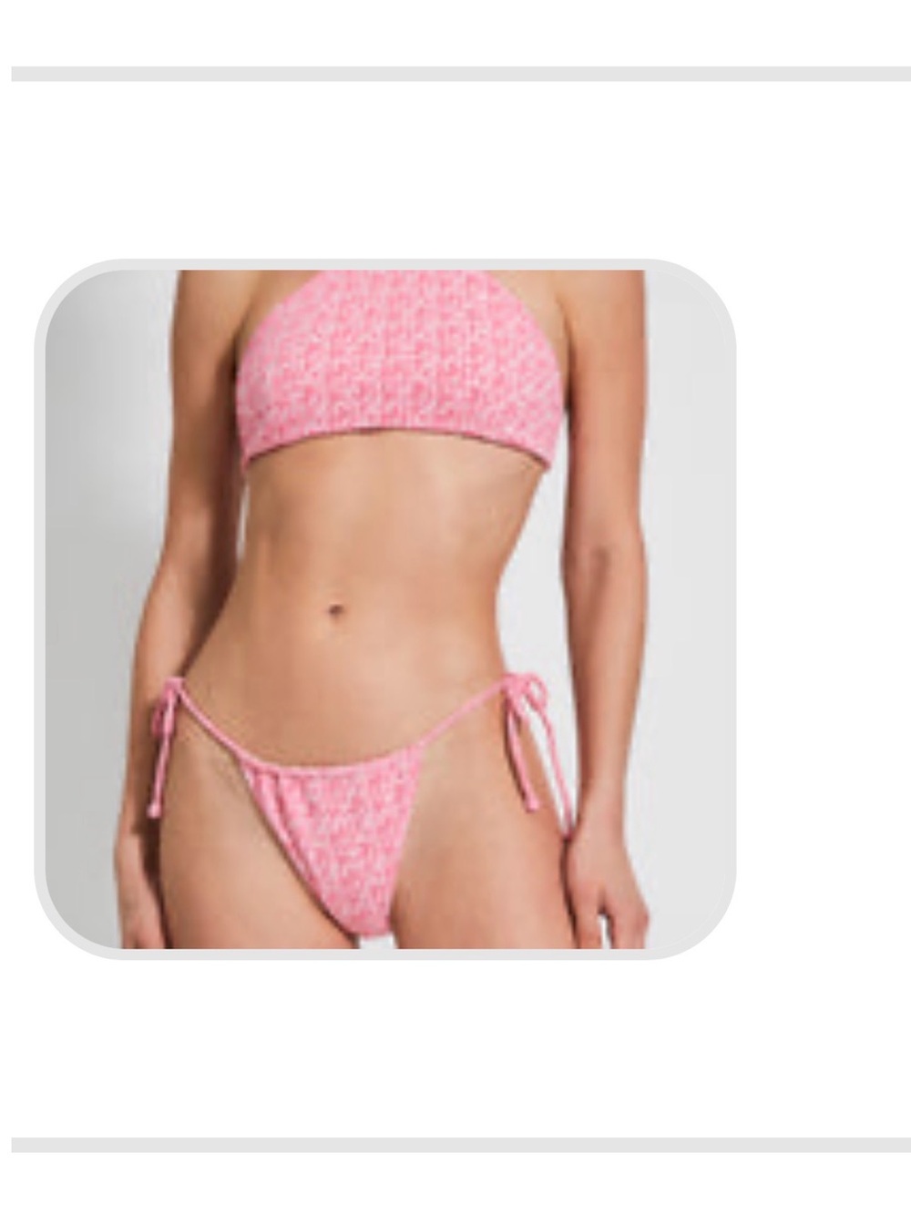 devon windsor brook halter top bailey string bikini bubblegum pink jaquard